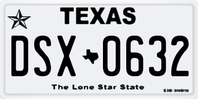 TX license plate DSX0632