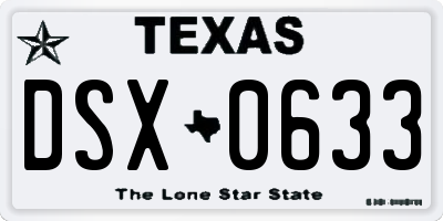 TX license plate DSX0633