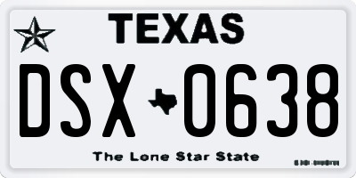 TX license plate DSX0638
