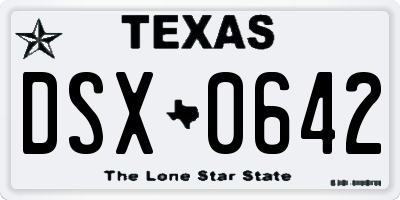 TX license plate DSX0642