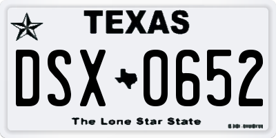 TX license plate DSX0652