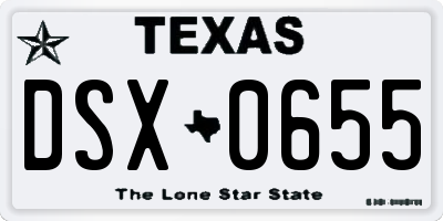 TX license plate DSX0655