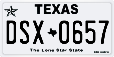 TX license plate DSX0657