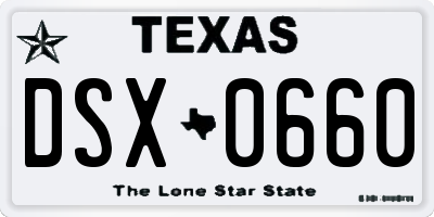 TX license plate DSX0660