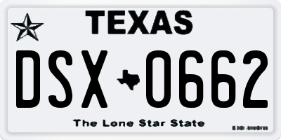 TX license plate DSX0662