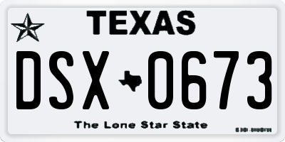 TX license plate DSX0673