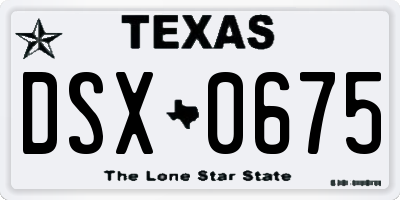 TX license plate DSX0675
