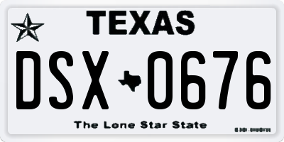 TX license plate DSX0676