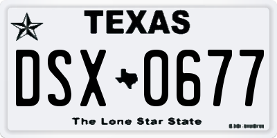 TX license plate DSX0677
