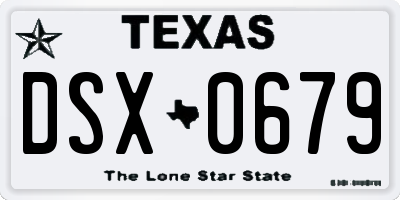 TX license plate DSX0679