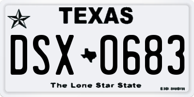 TX license plate DSX0683