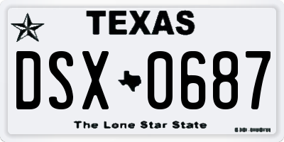 TX license plate DSX0687