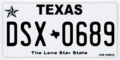 TX license plate DSX0689