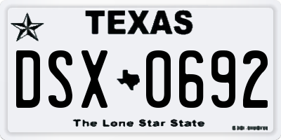 TX license plate DSX0692