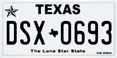 TX license plate DSX0693