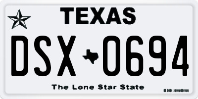 TX license plate DSX0694