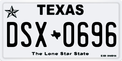 TX license plate DSX0696