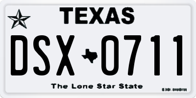 TX license plate DSX0711