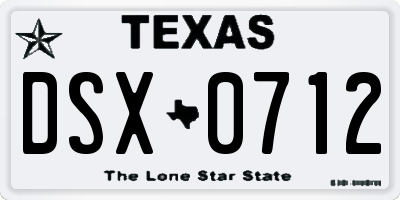 TX license plate DSX0712