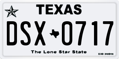 TX license plate DSX0717