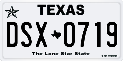 TX license plate DSX0719