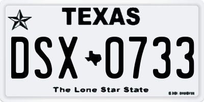 TX license plate DSX0733
