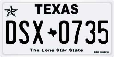 TX license plate DSX0735