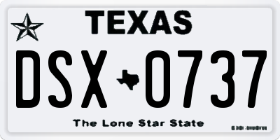 TX license plate DSX0737