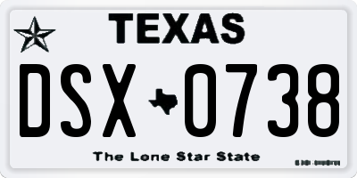 TX license plate DSX0738