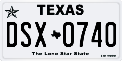 TX license plate DSX0740