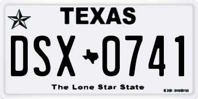 TX license plate DSX0741