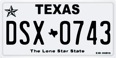 TX license plate DSX0743