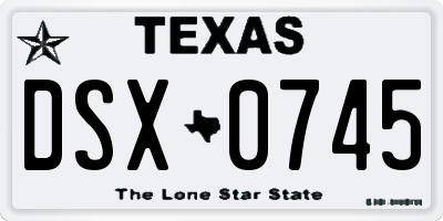 TX license plate DSX0745
