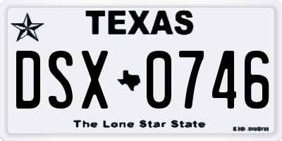 TX license plate DSX0746