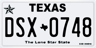 TX license plate DSX0748