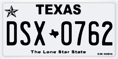 TX license plate DSX0762
