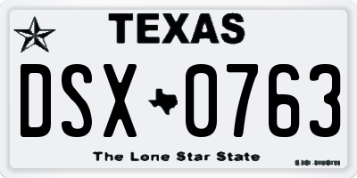 TX license plate DSX0763