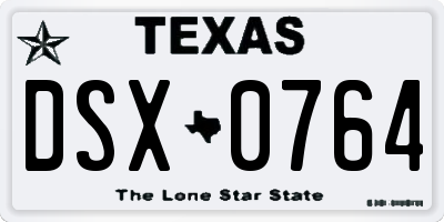 TX license plate DSX0764