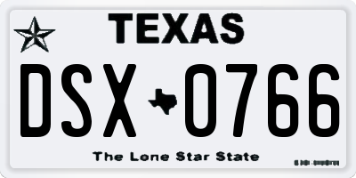 TX license plate DSX0766