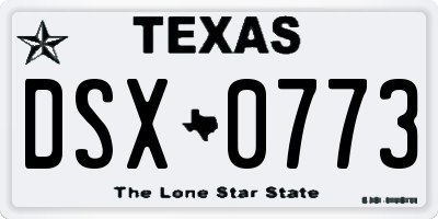 TX license plate DSX0773