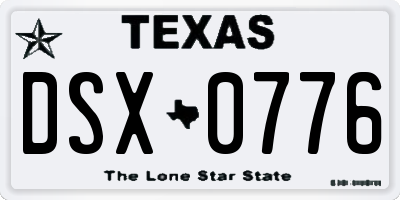 TX license plate DSX0776