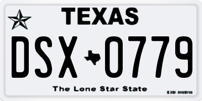 TX license plate DSX0779