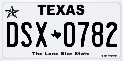 TX license plate DSX0782