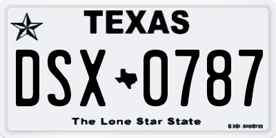 TX license plate DSX0787
