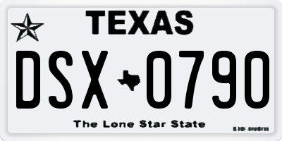 TX license plate DSX0790