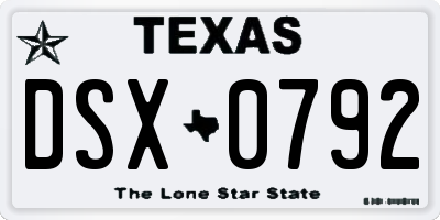 TX license plate DSX0792