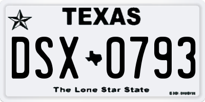 TX license plate DSX0793