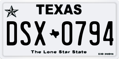 TX license plate DSX0794