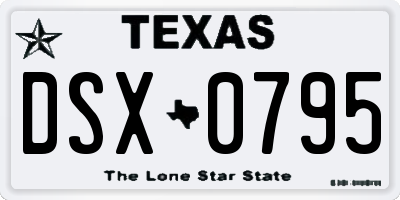 TX license plate DSX0795
