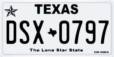 TX license plate DSX0797